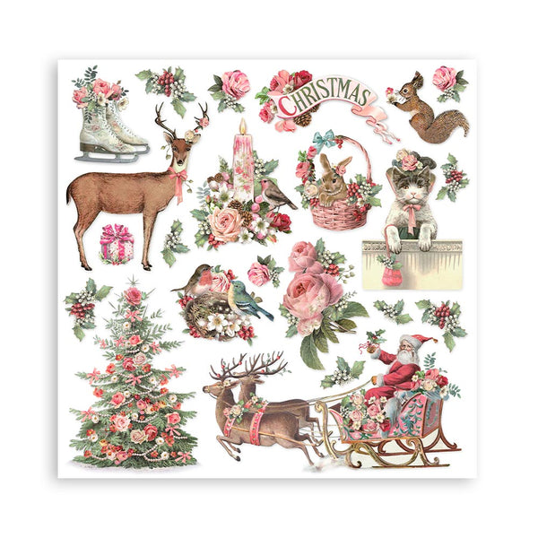 Stamperia - PINK CHRISTMAS 12x12 Double Faced Paper 10 Sheets + Bonus #SBBL73