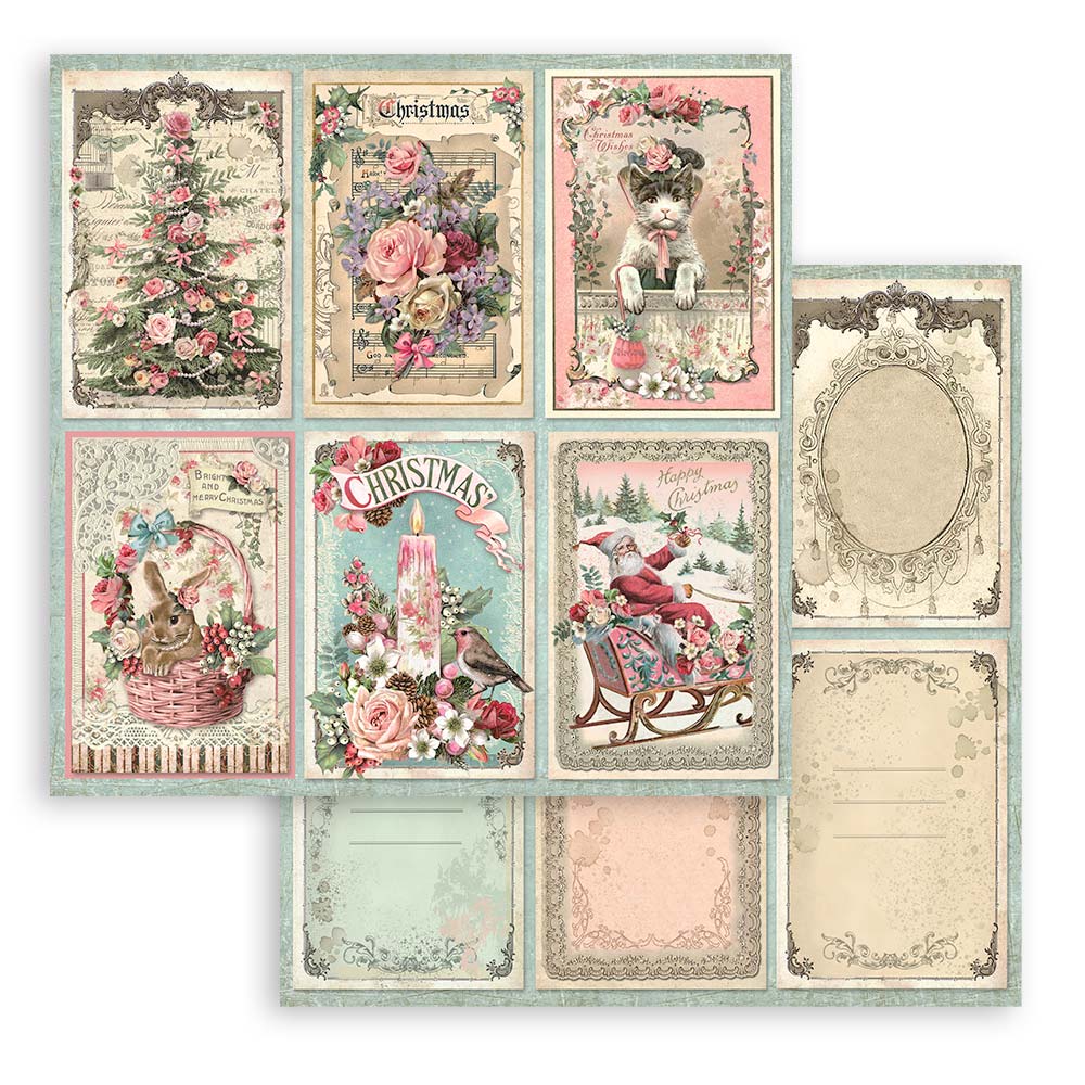 Stamperia - PINK CHRISTMAS 12x12 Double Faced Paper 10 Sheets + Bonus #SBBL73