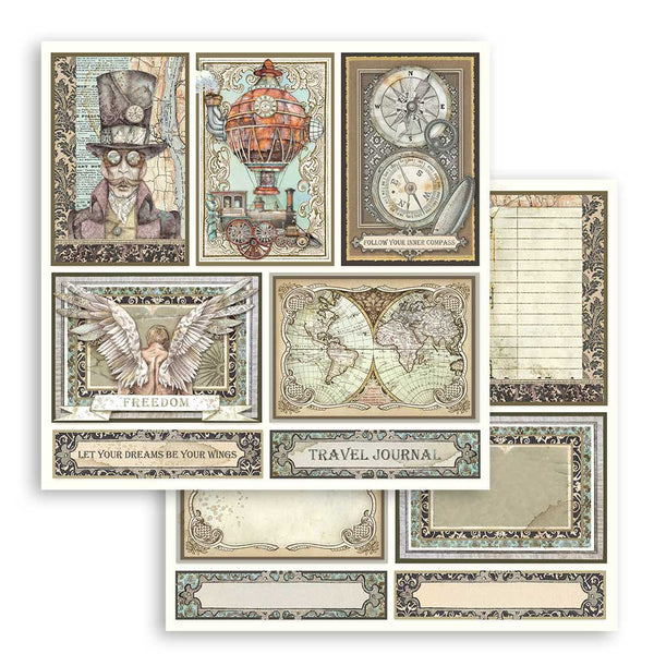 Stamperia SIR VAGABOND 12x12 Double Faced Paper 10 Sheets + Bonus #SBBL80