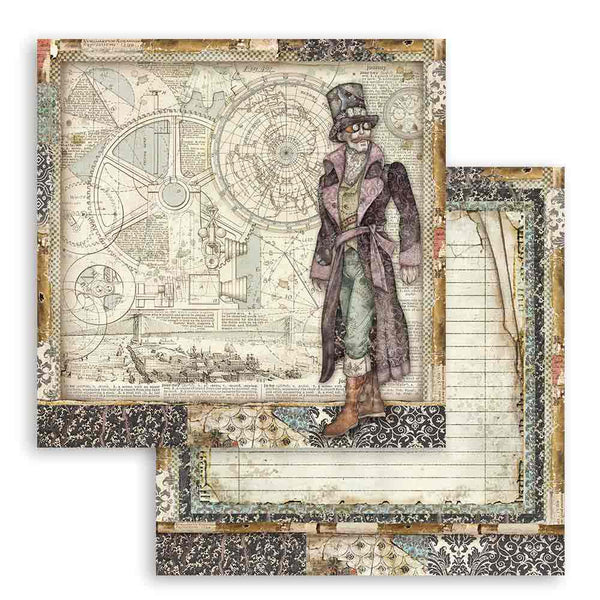 Stamperia SIR VAGABOND 12x12 Double Faced Paper 10 Sheets + Bonus #SBBL80