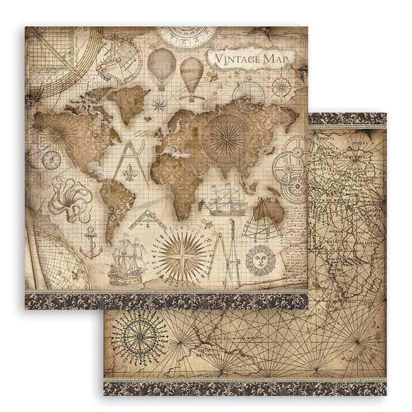Stamperia SIR VAGABOND 12x12 Double Faced Paper 10 Sheets + Bonus #SBBL80