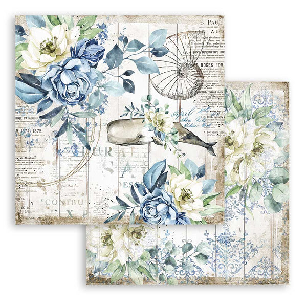 Stamperia Romantic Collection SEA DREAM 12x12 Double Faced Scrapbook Paper 10 Sheets #SBBL87