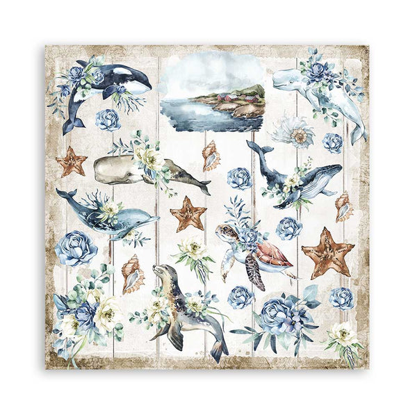 Stamperia Romantic Collection SEA DREAM 12x12 Double Faced Scrapbook Paper 10 Sheets #SBBL87