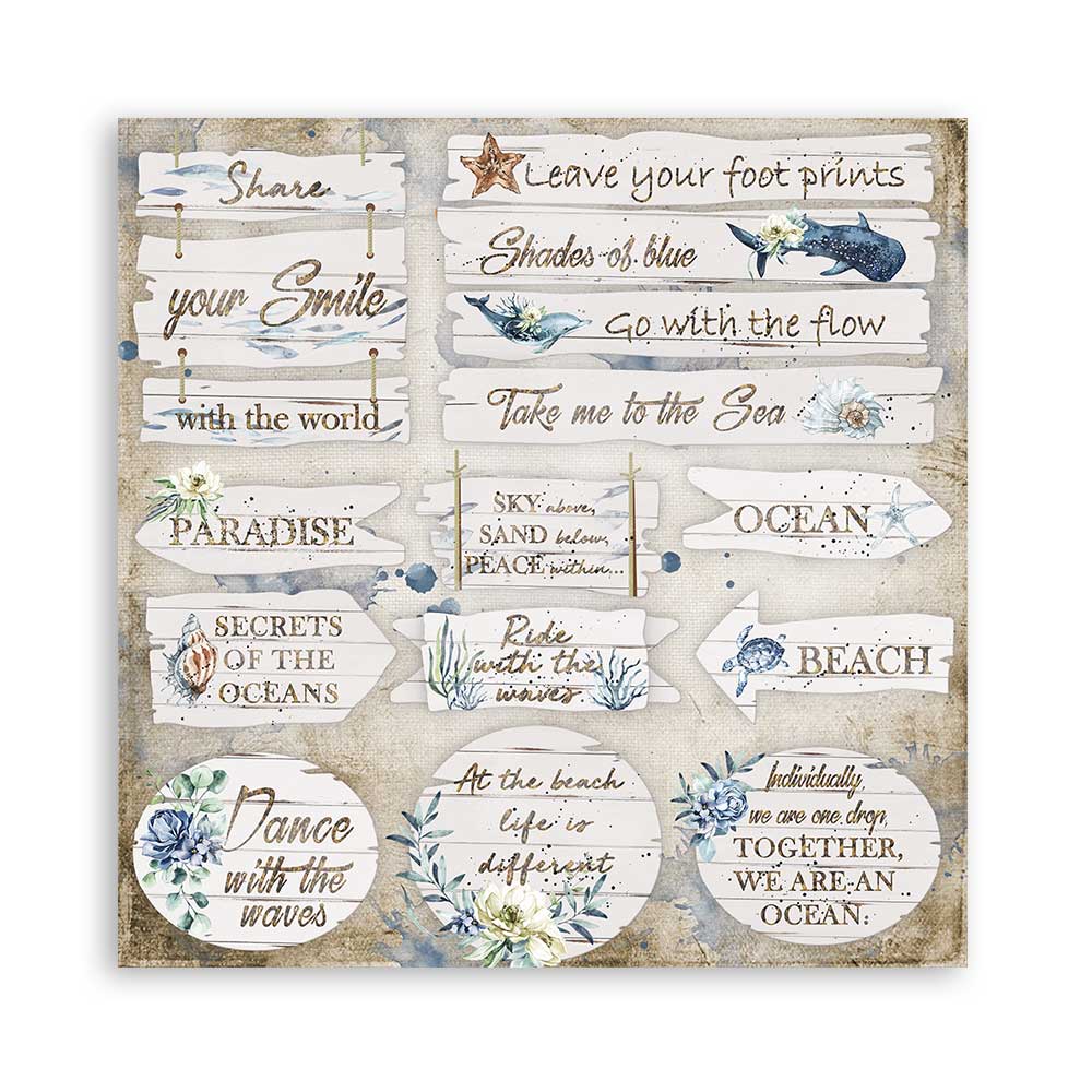 Stamperia Romantic Collection SEA DREAM 12x12 Double Faced Scrapbook Paper 10 Sheets #SBBL87