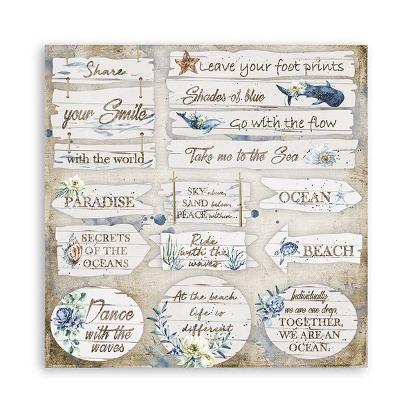 Stamperia Romantic Collection SEA DREAM 12x12 Double Faced Scrapbook Paper 10 Sheets #SBBL87