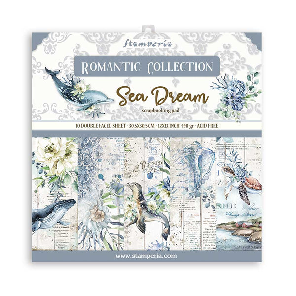 Stamperia Romantic Collection SEA DREAM 12x12 Double Faced Scrapbook Paper 10 Sheets #SBBL87