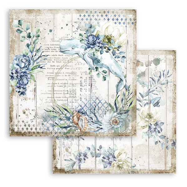 Stamperia Romantic Collection SEA DREAM 12x12 Double Faced Scrapbook Paper 10 Sheets #SBBL87