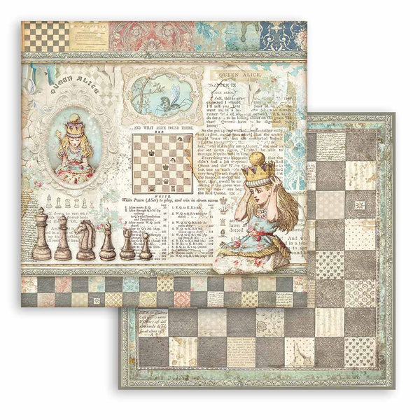 Stamperia ALICE THROUGH THE LOOKING GLASS 12x12 Double Faced Paper 10 Sheets + Bonus #SBBL93