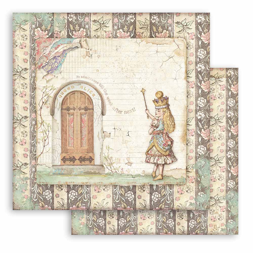 Stamperia ALICE THROUGH THE LOOKING GLASS 12x12 Double Faced Paper 10 Sheets + Bonus #SBBL93