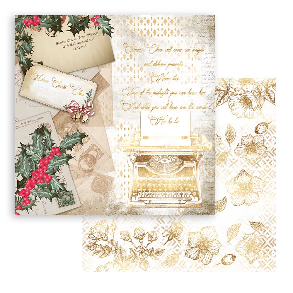 Stamperia Christmas Romantic Collection CHRISTMAS 12x12 Double Faced Scrapbook Paper 10 PCS+Bonus #SBBL96