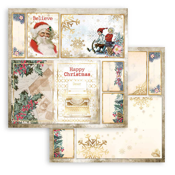 Stamperia Christmas Romantic Collection CHRISTMAS 12x12 Double Faced Scrapbook Paper 10 PCS+Bonus #SBBL96