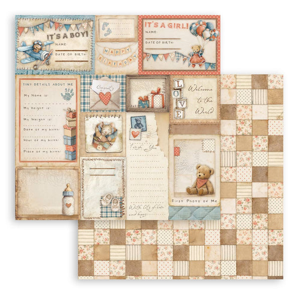 Stamperia BABY 12"X12" 4 Double Sheets + 2 Bonus Sheets Mini Pad  #SBBM001
