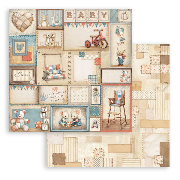 Stamperia BABY 8"x8" 4 Double Sheets + 2 Bonus Sheets Mini Pad  #SBBMS001