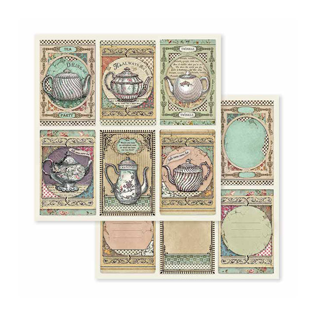 Stamperia ALICE in Wonderland 8X8 Double Faced Scrapbook Paper 10 Sheets + Bonus #SBBS01