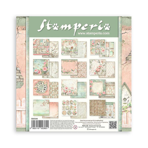 PRE-ORDER Stamperia HOUSE OF ROSES 8X8 Double Faced Paper 10 Sheets + Bonus #SBBS08