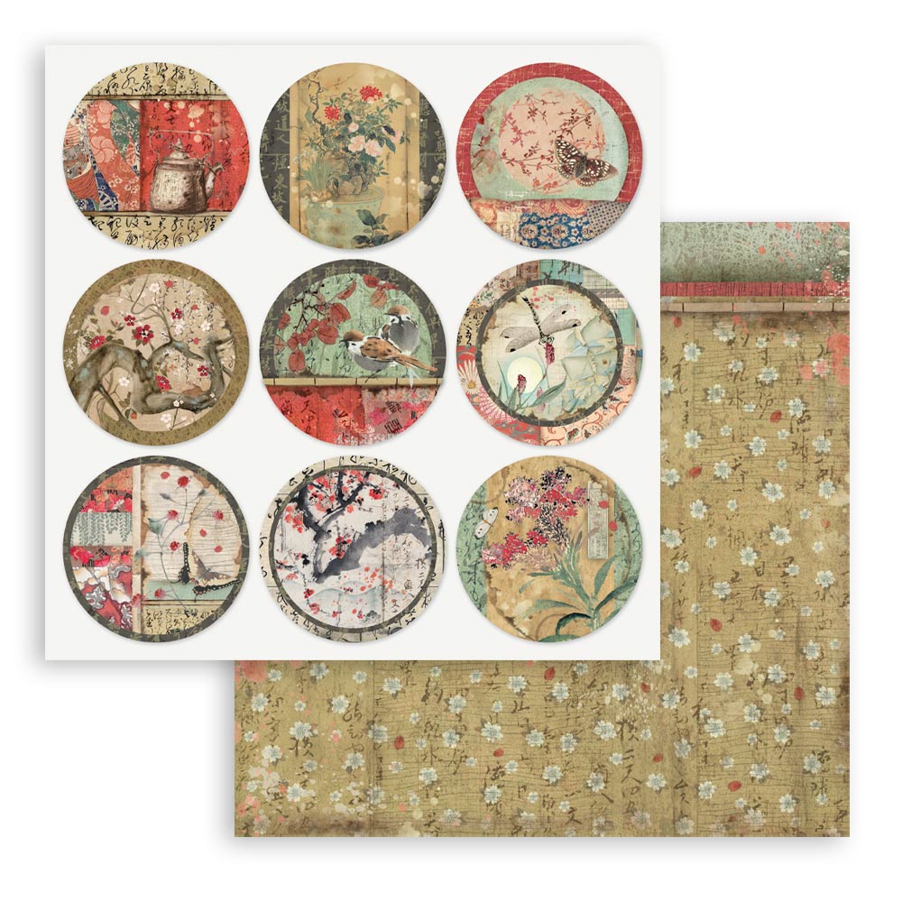 Stamperia ORIENTAL GARDEN 8X8 Double Faced Paper 10 Sheets + Bonus #SBBS09