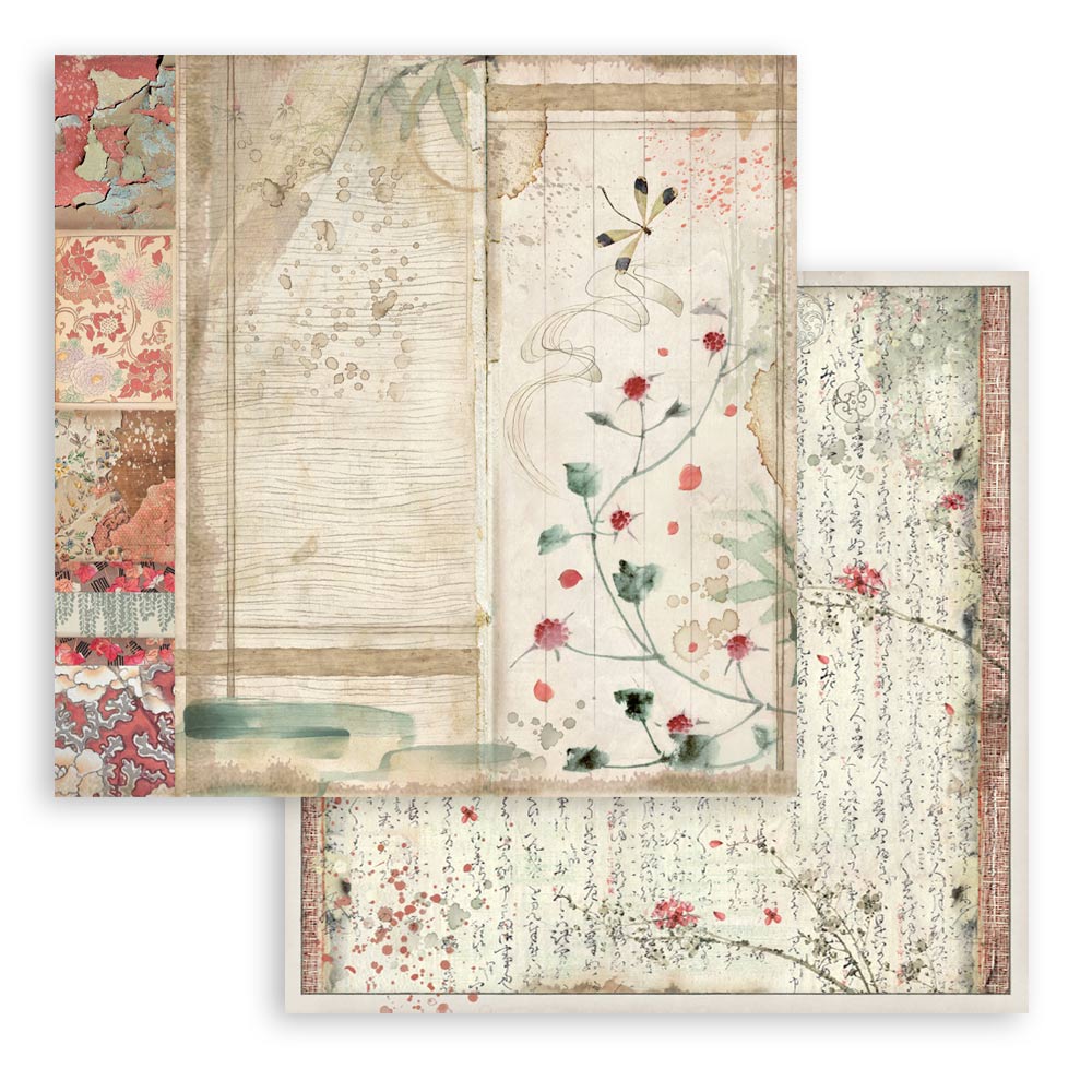 Stamperia ORIENTAL GARDEN 8X8 Double Faced Paper 10 Sheets + Bonus #SBBS09