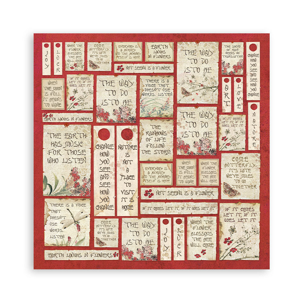 Stamperia ORIENTAL GARDEN 8X8 Double Faced Paper 10 Sheets + Bonus #SBBS09
