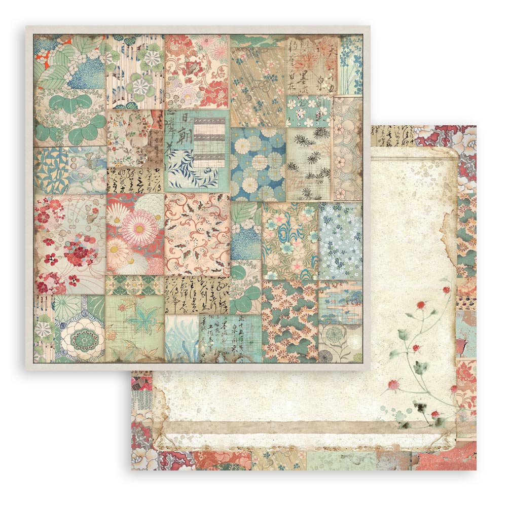 Stamperia ORIENTAL GARDEN 8X8 Double Faced Paper 10 Sheets + Bonus #SBBS09