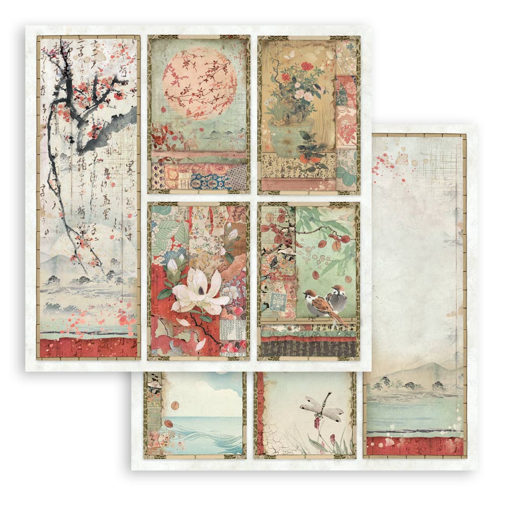 Stamperia ORIENTAL GARDEN 8X8 Double Faced Paper 10 Sheets + Bonus #SBBS09