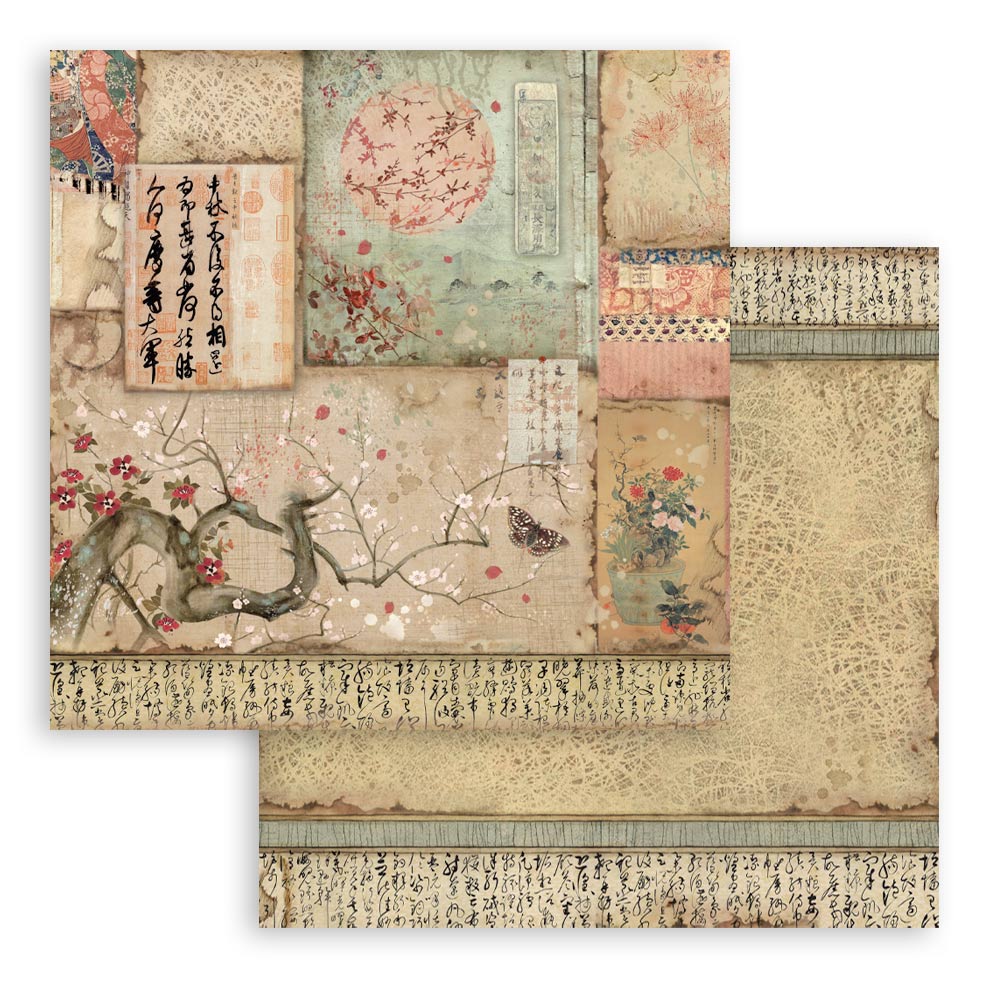 Stamperia ORIENTAL GARDEN 8X8 Double Faced Paper 10 Sheets + Bonus #SBBS09