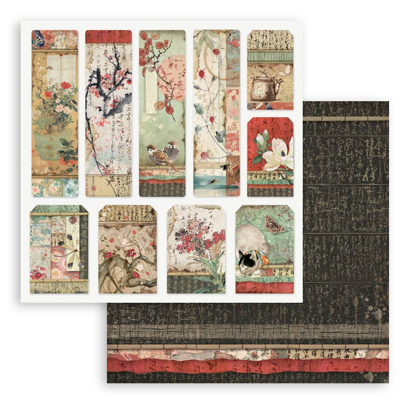 Stamperia ORIENTAL GARDEN 8X8 Double Faced Paper 10 Sheets + Bonus #SBBS09