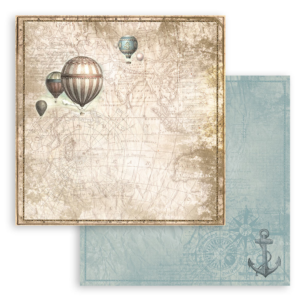 Stamperia SEA LAND 8X8 Double Faced Paper 10 Sheets + Bonus #SBBS101
