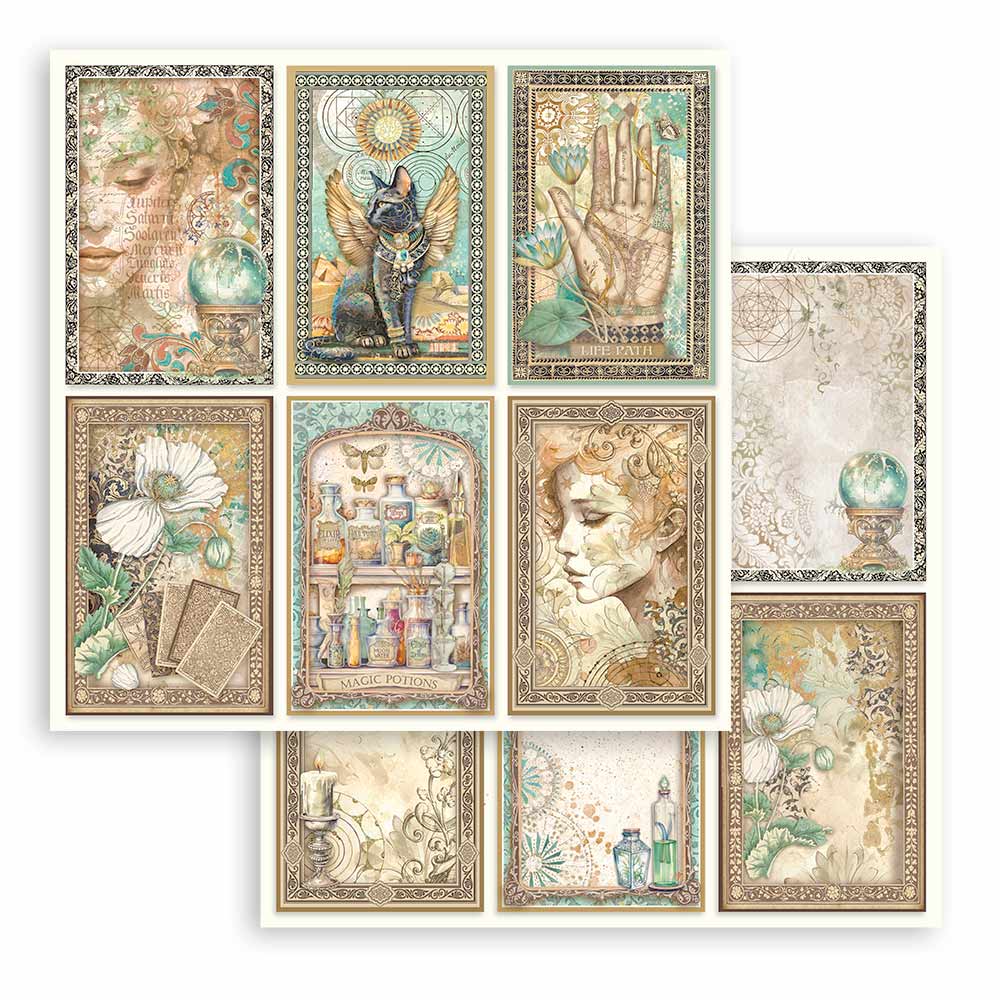 Stamperia FORTUNE 8X8 Double Faced Paper 10 Sheets + Bonus #SBBS105