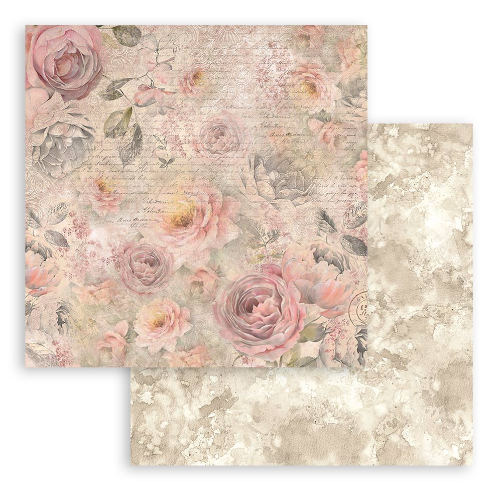 Stamperia SHABBY ROSE 8X8 Double Faced Paper 10 Sheets + Bonus #SBBS107
