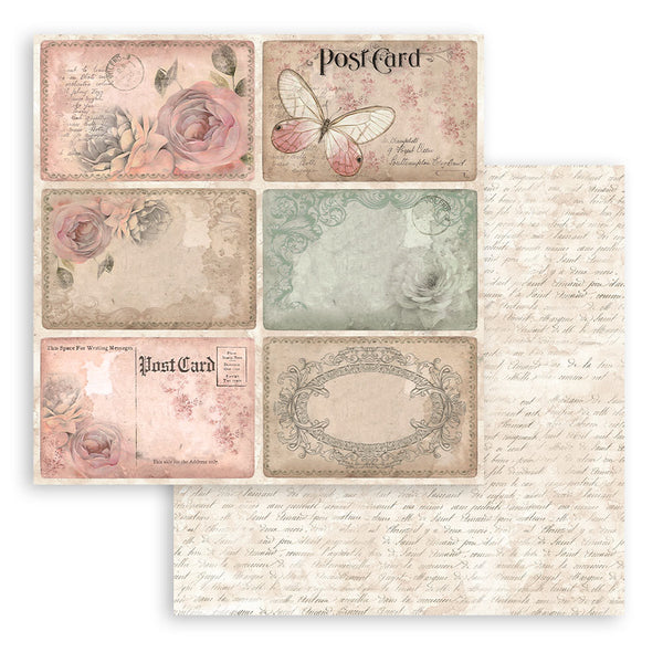 Stamperia SHABBY ROSE 8X8 Double Faced Paper 10 Sheets + Bonus #SBBS107