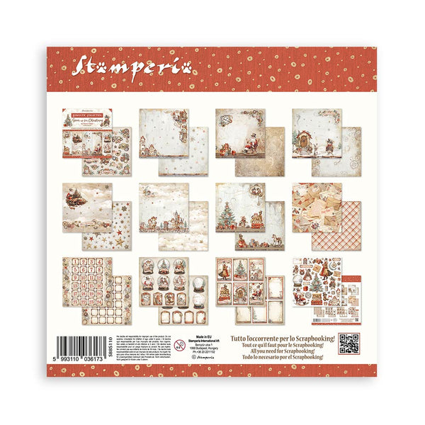 Stamperia GEAR UP FOR CHRISTMAS 8X8 Double Faced Paper 10 Sheets + Bonus #SBBS110