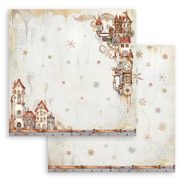 Stamperia GEAR UP FOR CHRISTMAS 8X8 Double Faced Paper 10 Sheets + Bonus #SBBS110