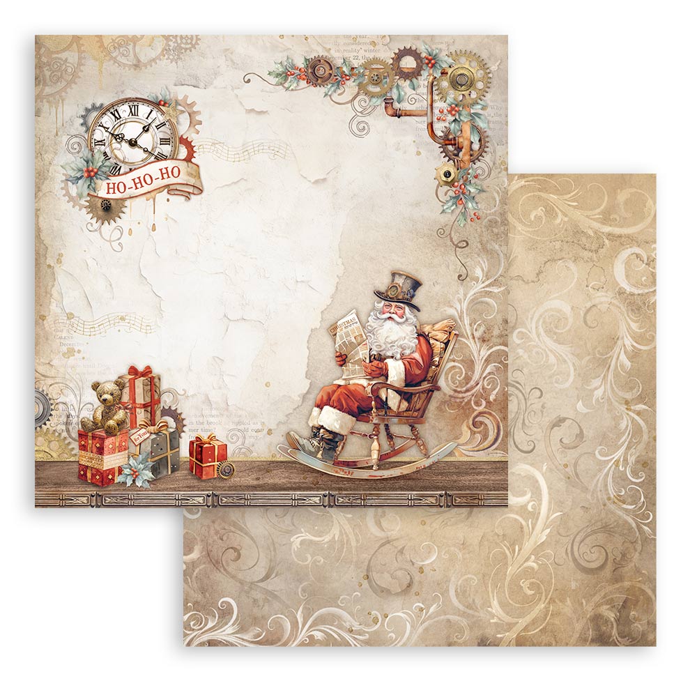 Stamperia GEAR UP FOR CHRISTMAS 8X8 Double Faced Paper 10 Sheets + Bonus #SBBS110