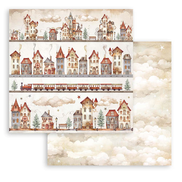 Stamperia GEAR UP FOR CHRISTMAS BACKGROUNDS SELECTION 8X8 Double Faced Paper 10 Sheets + Bonus #SBBS111