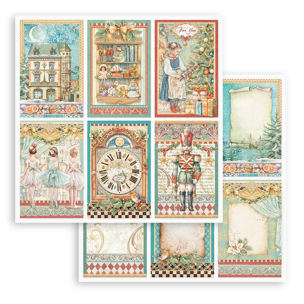 Stamperia Christmas THE NUTCRACKER 8X8 Double Faced Paper 10 Sheets + Bonus #SBBS112