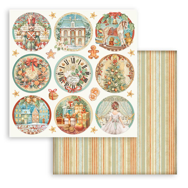 Stamperia Christmas THE NUTCRACKER 8X8 Double Faced Paper 10 Sheets + Bonus #SBBS112