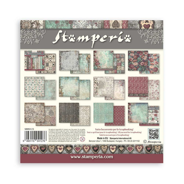 Stamperia MASTER OF MAGIC BACKGROUNDS 8X8 Double Faced Paper 10 Sheets + Bonus #SBBS123