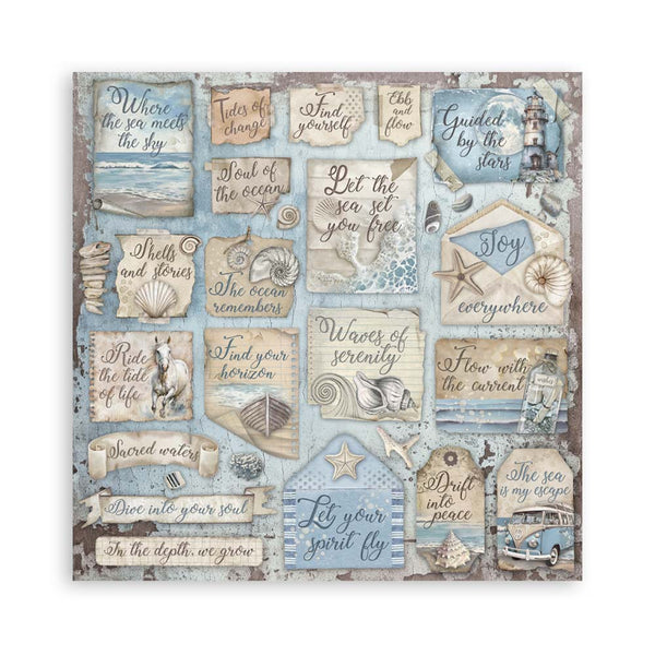 Stamperia SILENT SEA 8X8 Double Faced Paper 10 Sheets + Bonus #SBBS125