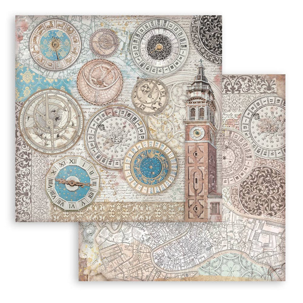 Stamperia VENICE CITY OF ART 8X8 Double Faced Paper 10 Sheets + Bonus #SBBS128