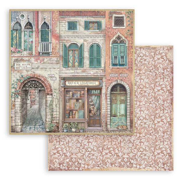 Stamperia VENICE CITY OF ART 8X8 Double Faced Paper 10 Sheets + Bonus #SBBS128