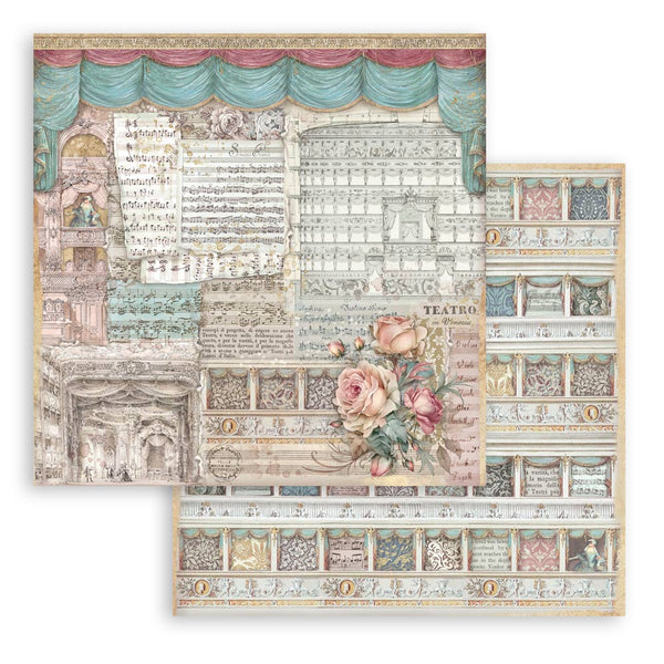 Stamperia VENICE CITY OF ART 8X8 Double Faced Paper 10 Sheets + Bonus #SBBS128
