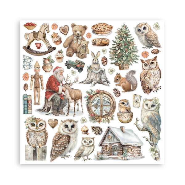 Stamperia THE OWL'S HOUSE Christmas 8X8 Double Faced Paper 10 Sheets + Bonus #SBBS130