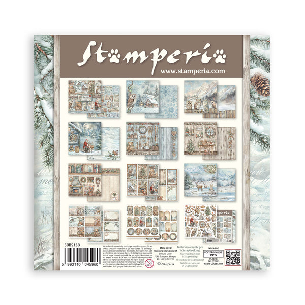Stamperia THE OWL'S HOUSE Christmas 8X8 Double Faced Paper 10 Sheets + Bonus #SBBS130