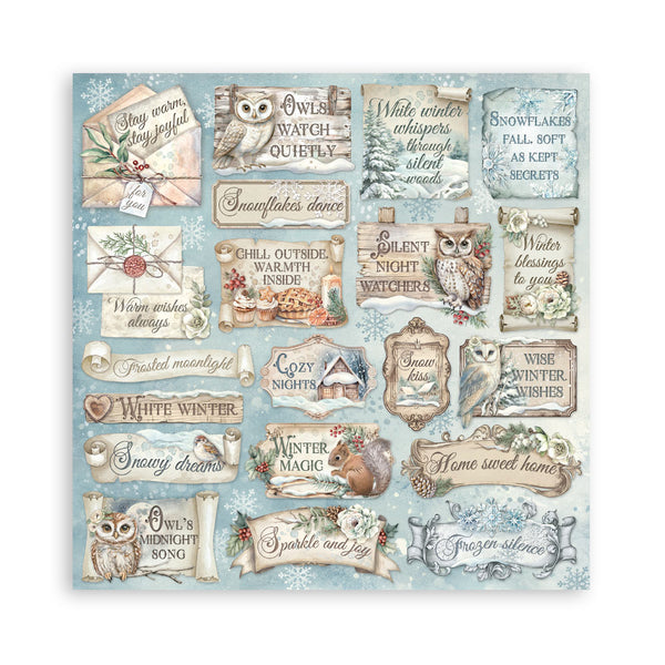 Stamperia THE OWL'S HOUSE Christmas 8X8 Double Faced Paper 10 Sheets + Bonus #SBBS130