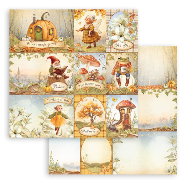 Stamperia WHISPERING WOODS 8X8 Double Faced Paper 10 Sheets + Bonus #SBBS131