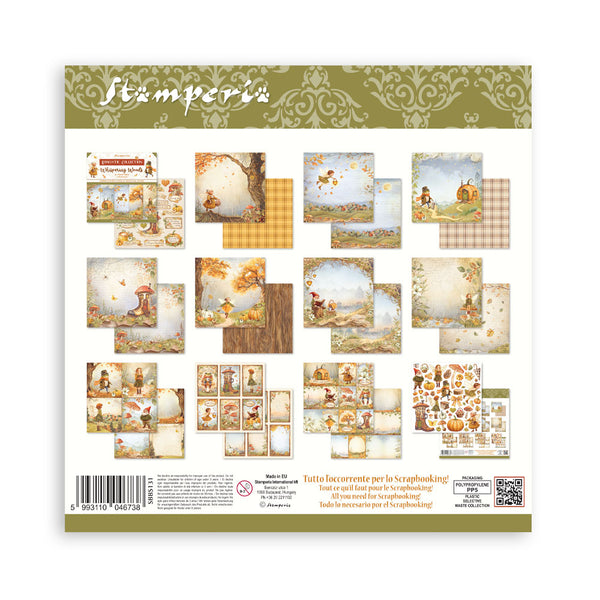Stamperia WHISPERING WOODS 8X8 Double Faced Paper 10 Sheets + Bonus #SBBS131