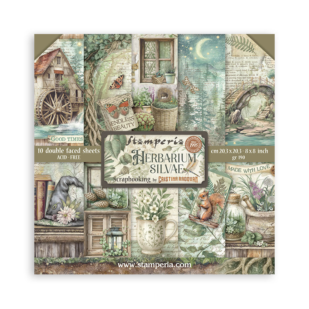 Stamperia Herbarium Silvae scrapbooking paper pad with nature-themed design