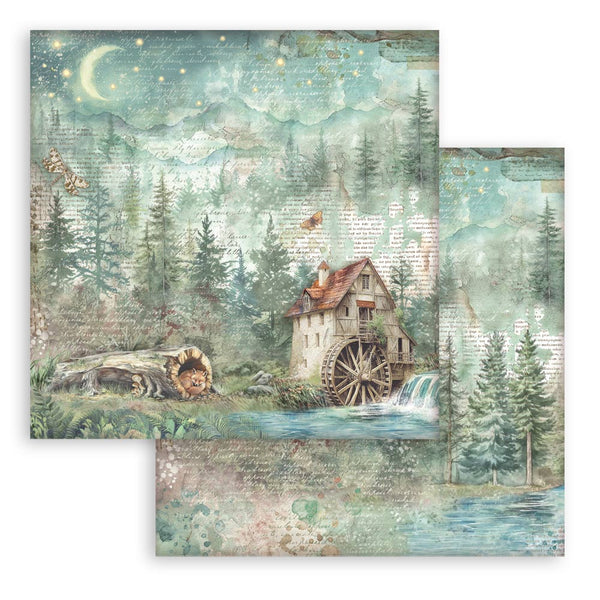 Stamperia HERBARIUM SILVAE 8X8 Double Faced Paper 10 Sheets + Bonus #SBBS135