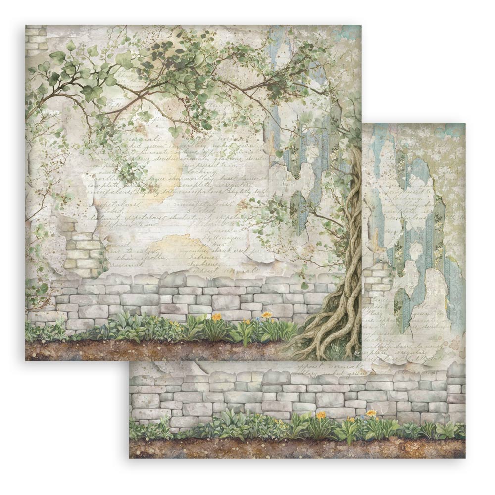 Stamperia HERBARIUM SILVAE Background Selection 8X8 Double Faced Paper 10 Sheets + Bonus #SBBS136