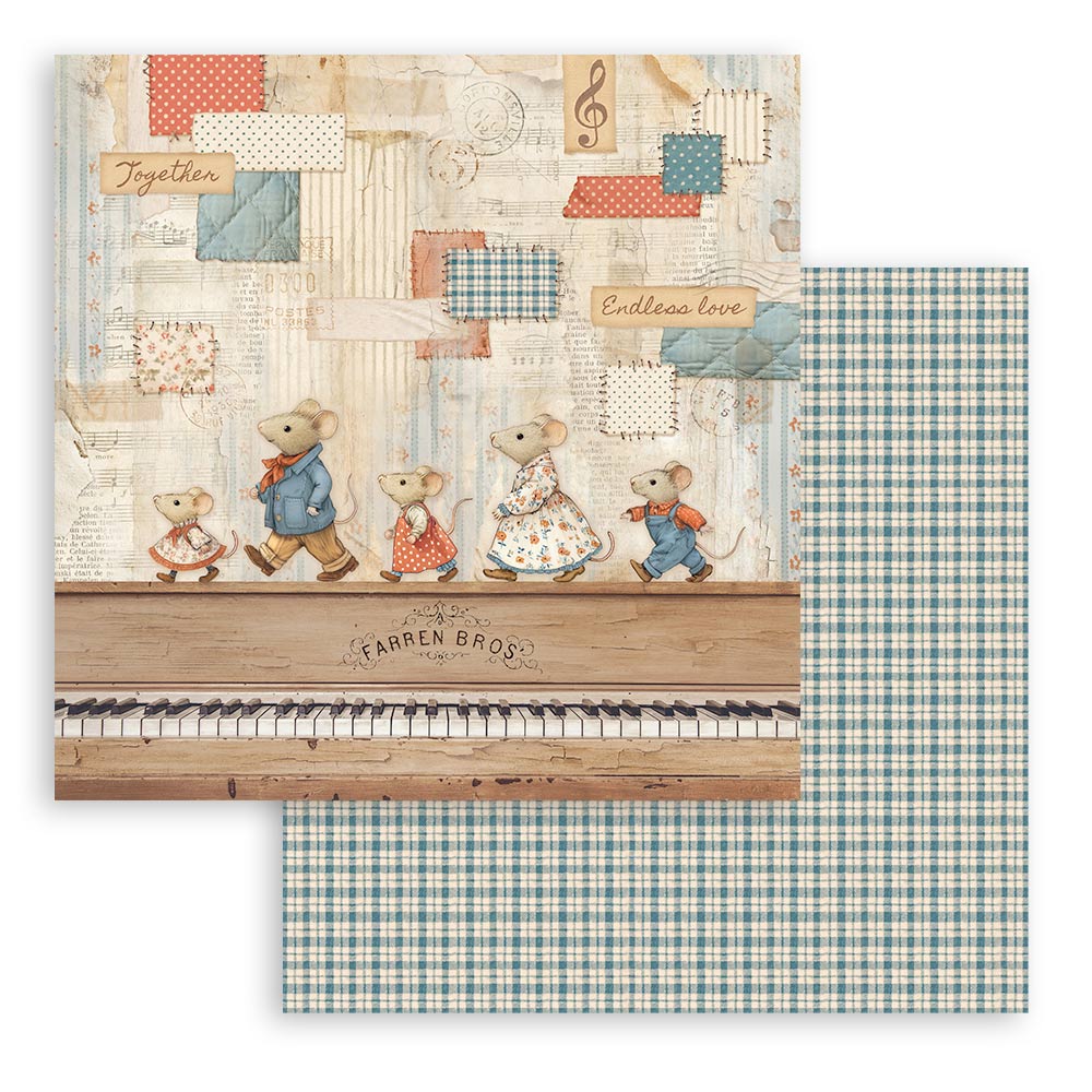 Stamperia FAMILY 8X8 Double Faced Paper 10 Sheets + Bonus #SBBS137